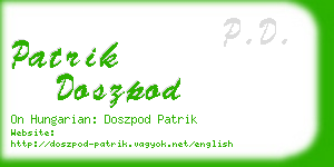 patrik doszpod business card